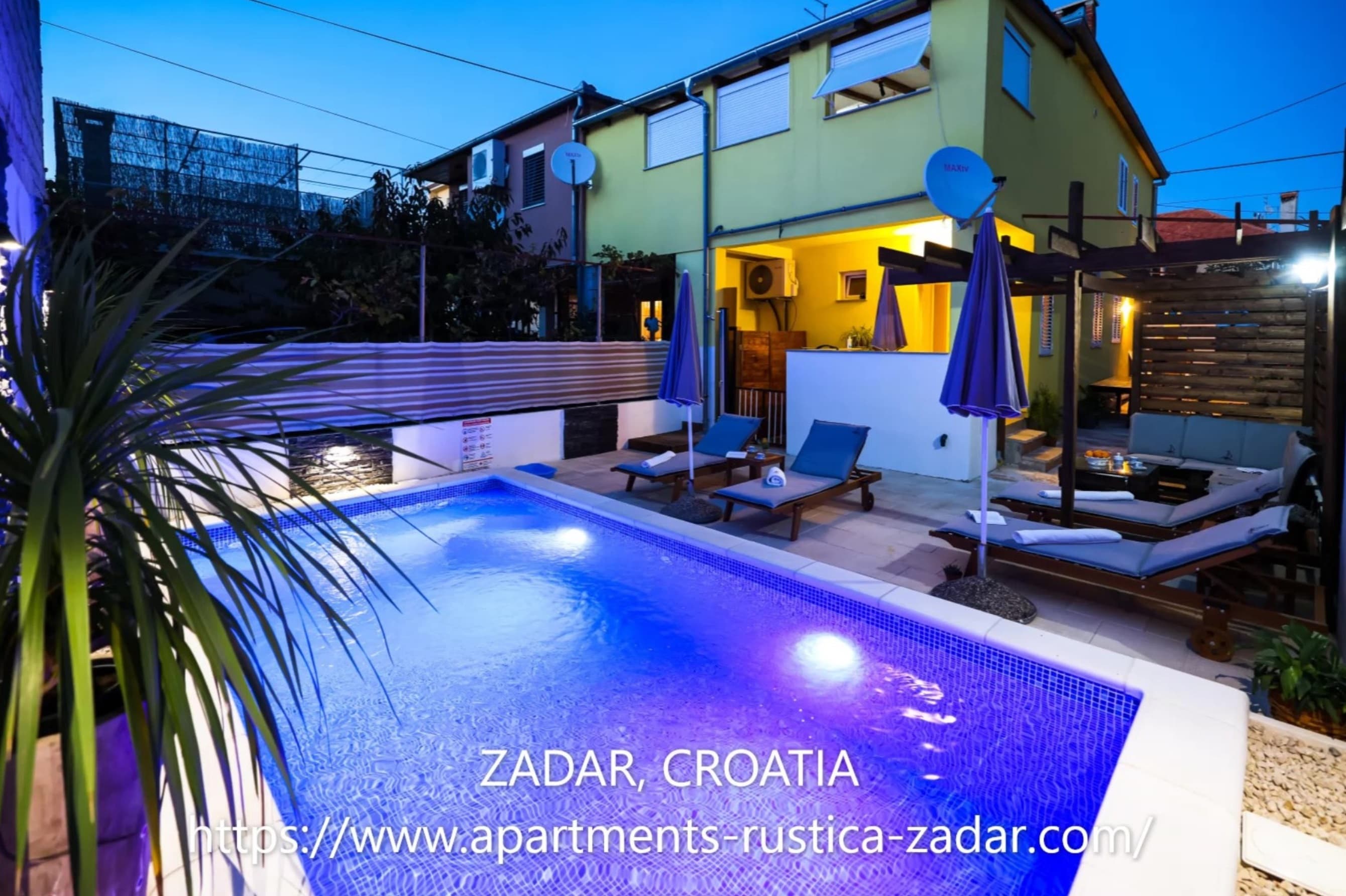 Apartman Rustica Zadar s ekskluzivnim korištenjem bazena sa slanom vodom